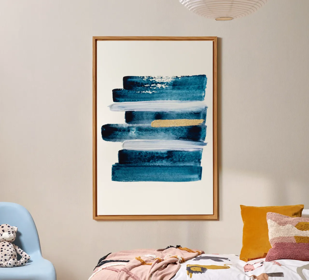 Alina Buffiere - Abstractober - Der goldene Strich alluminio dibond da The Artcircle