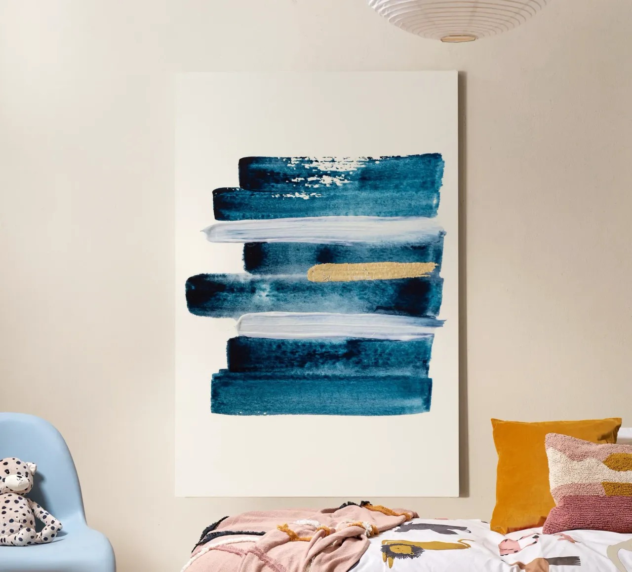 Alina Buffiere - Abstractober - Der goldene Strich tela con Cornice a cassetta da The Artcircle