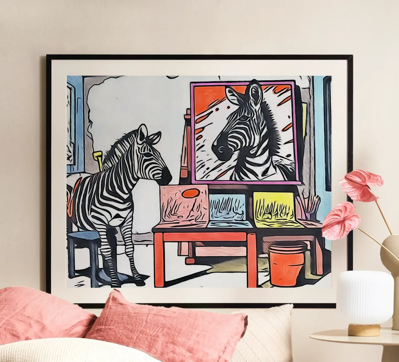 Animali Pop Art #23 poster con telaio in alluminio da ZAMART - PopArt