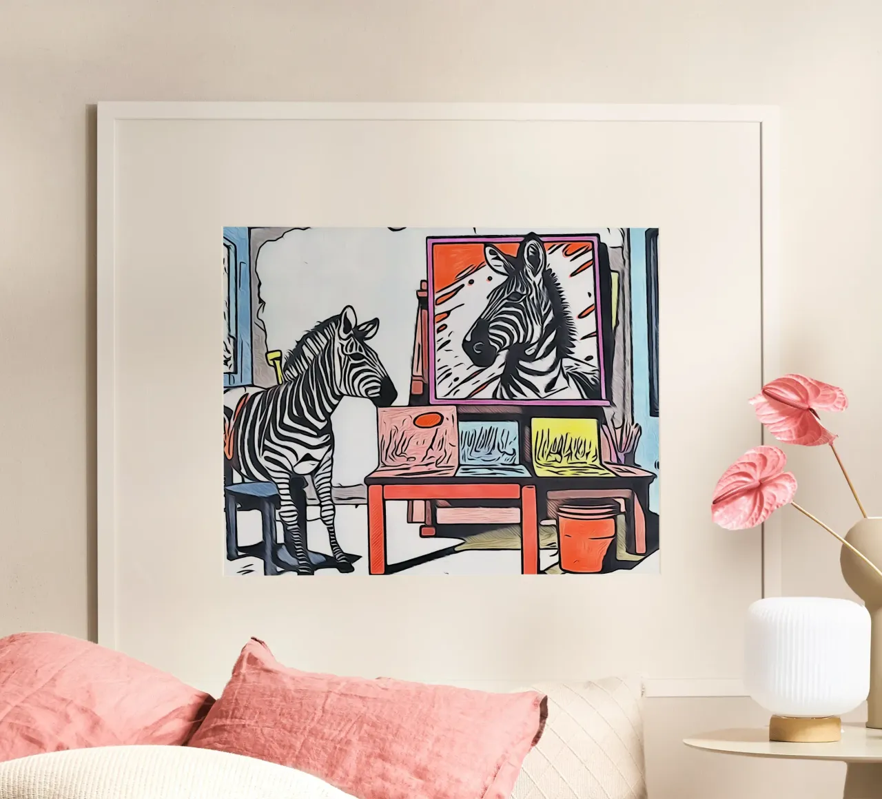 Animali Pop Art #23 poster con telaio in alluminio da ZAMART - PopArt