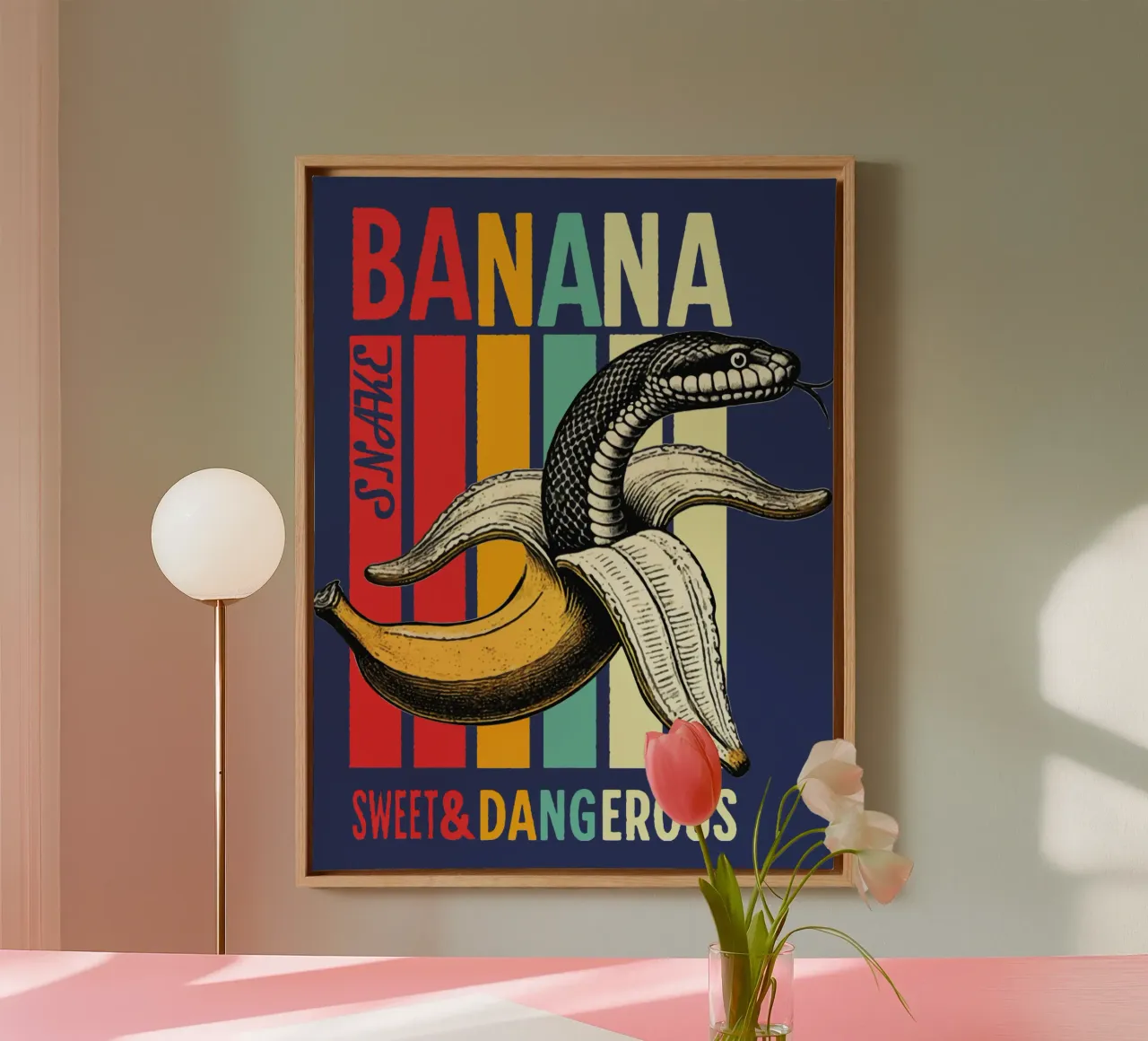Serpente banana tela con Cornice a cassetta da Gunawan Rb