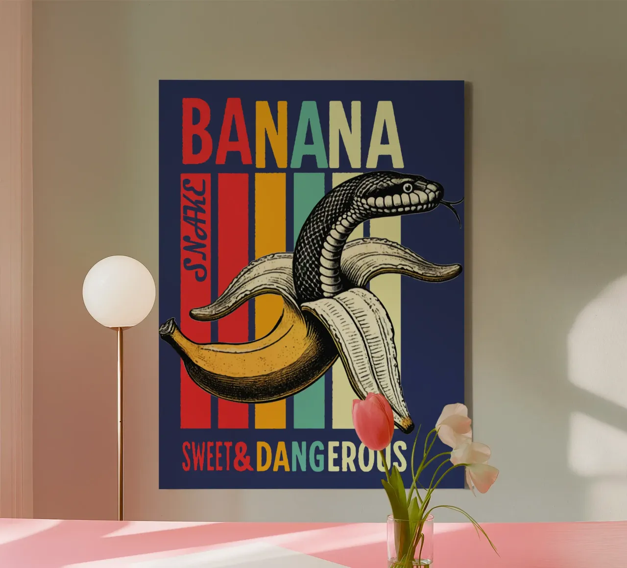 Serpente banana tela con Cornice a cassetta da Gunawan Rb