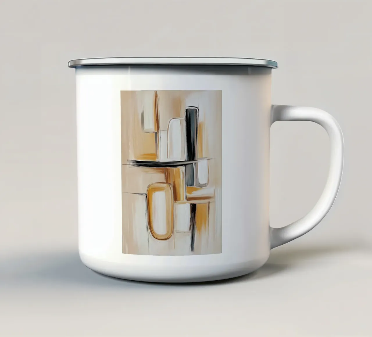 Forme astratte nei toni del marrone tazza in smalto da Imagine