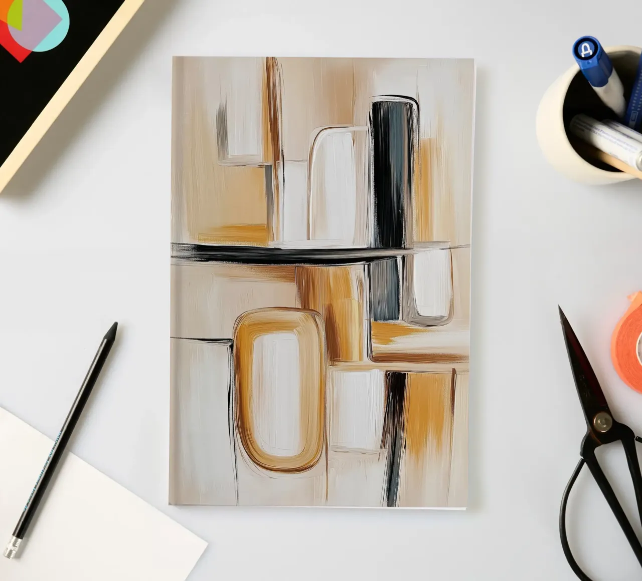 Abstract shapes in brown tones notebook by Imagine