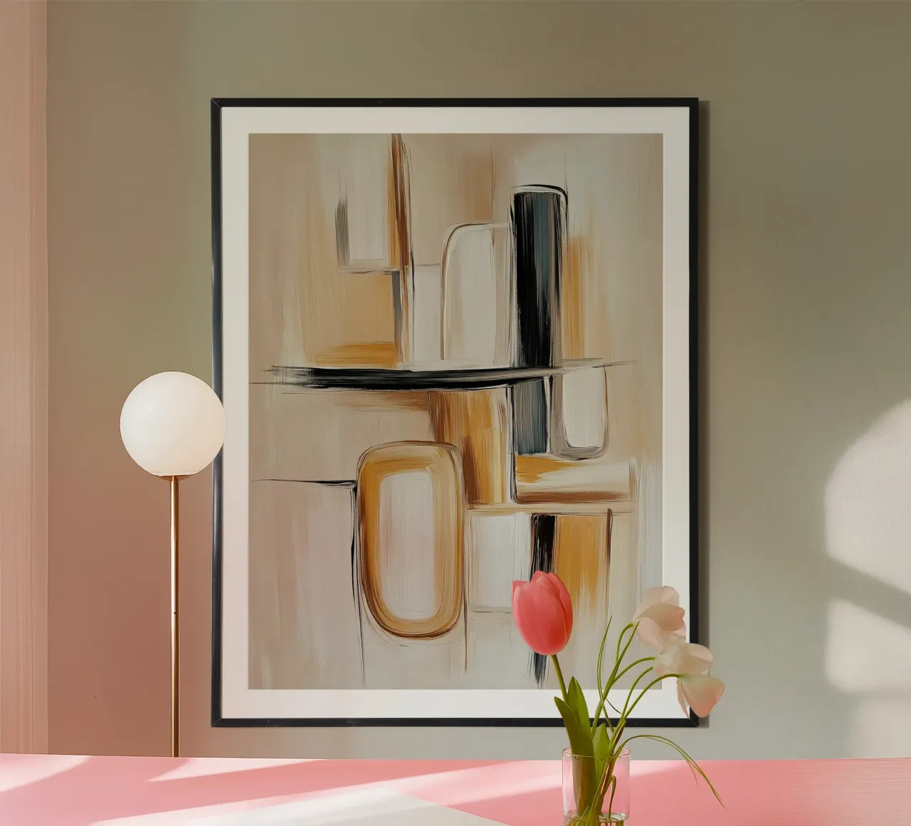 Abstract shapes in brown tones hahnemühle by Imagine