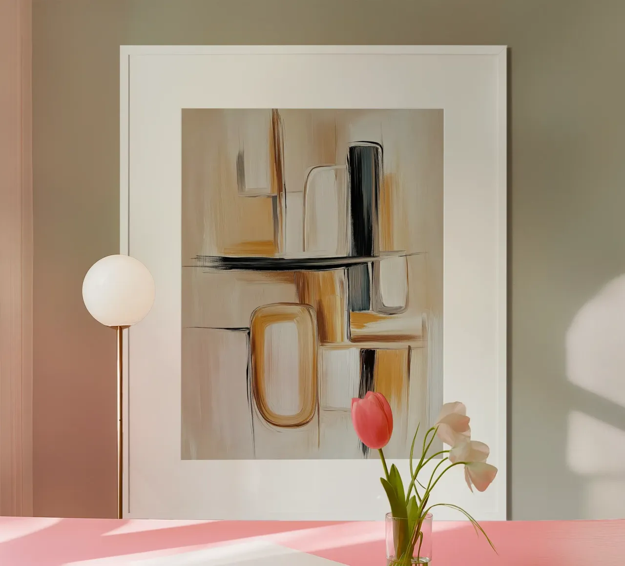 Abstract shapes in brown tones hahnemühle by Imagine