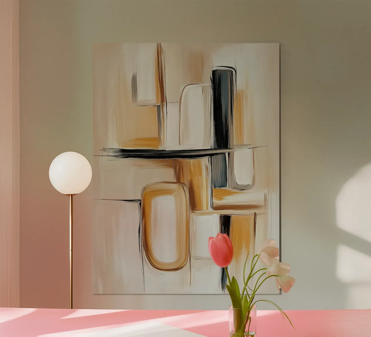 Abstract shapes in brown tones hahnemühle by Imagine
