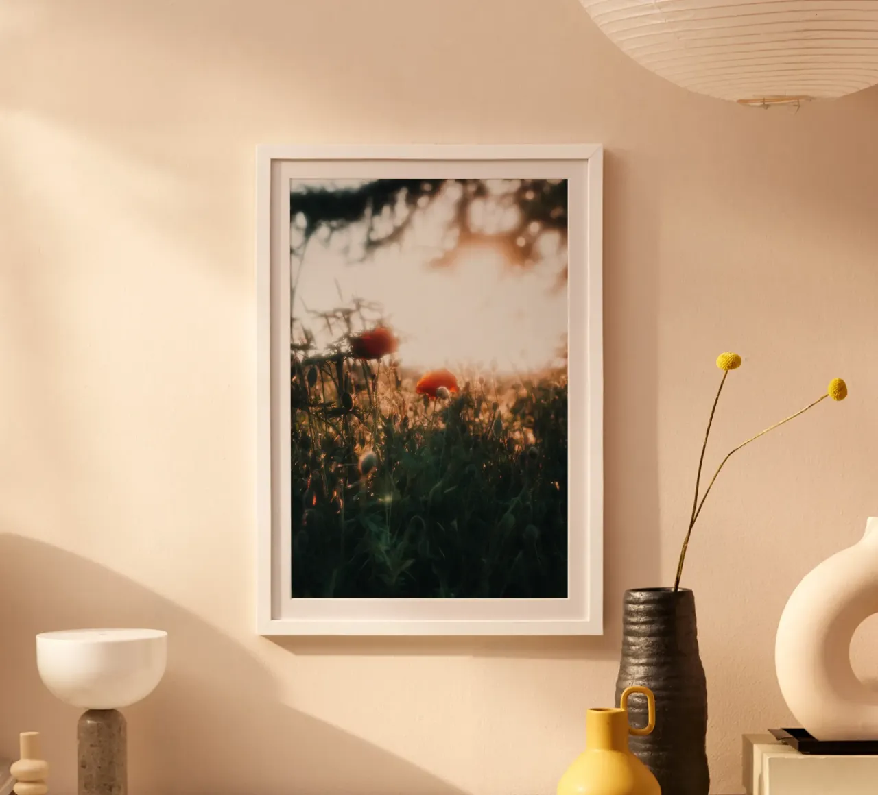 Tramonto estivo poster con telaio in plastica da Journey of Vanessa