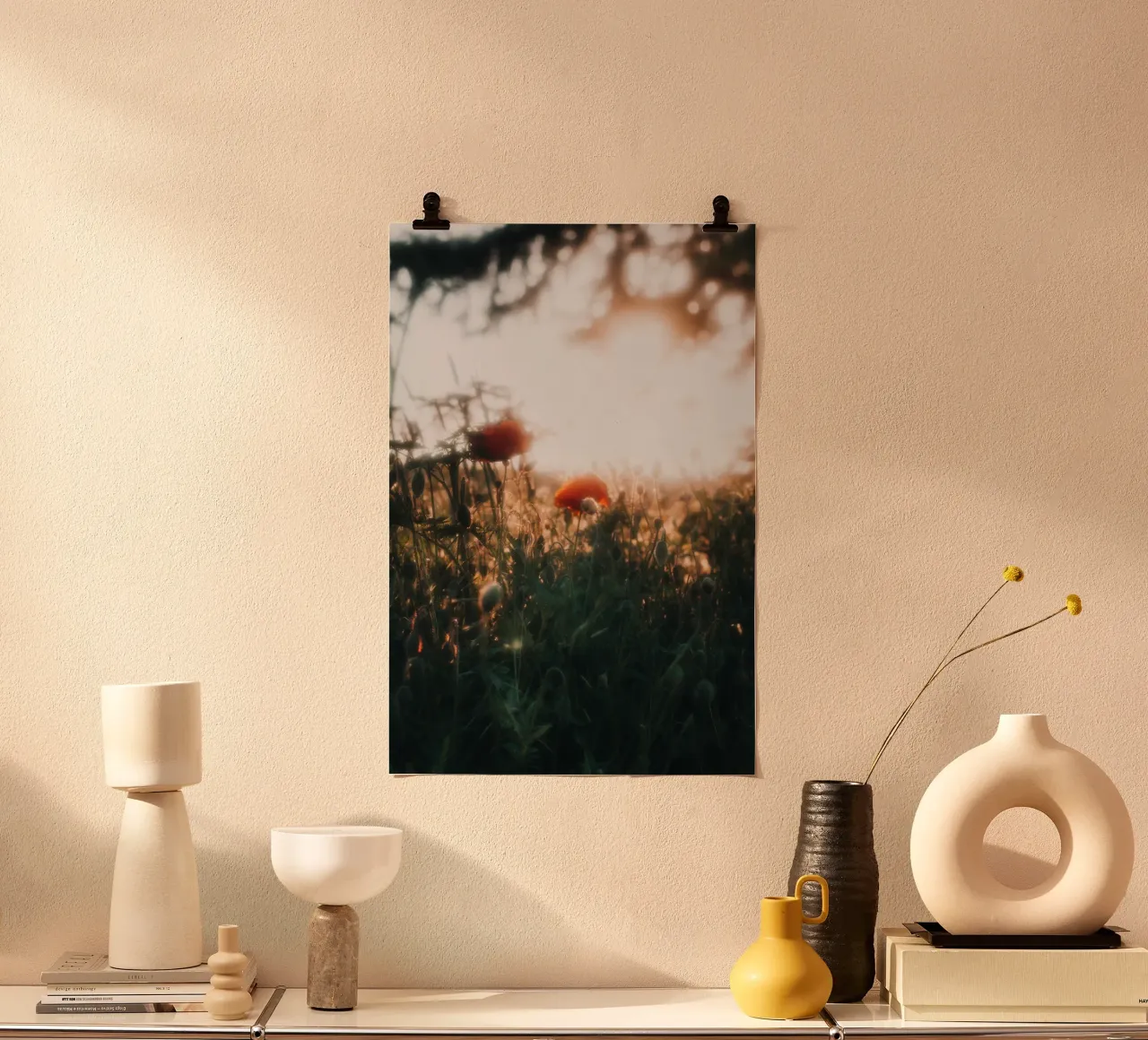 Tramonto estivo poster con telaio in plastica da Journey of Vanessa