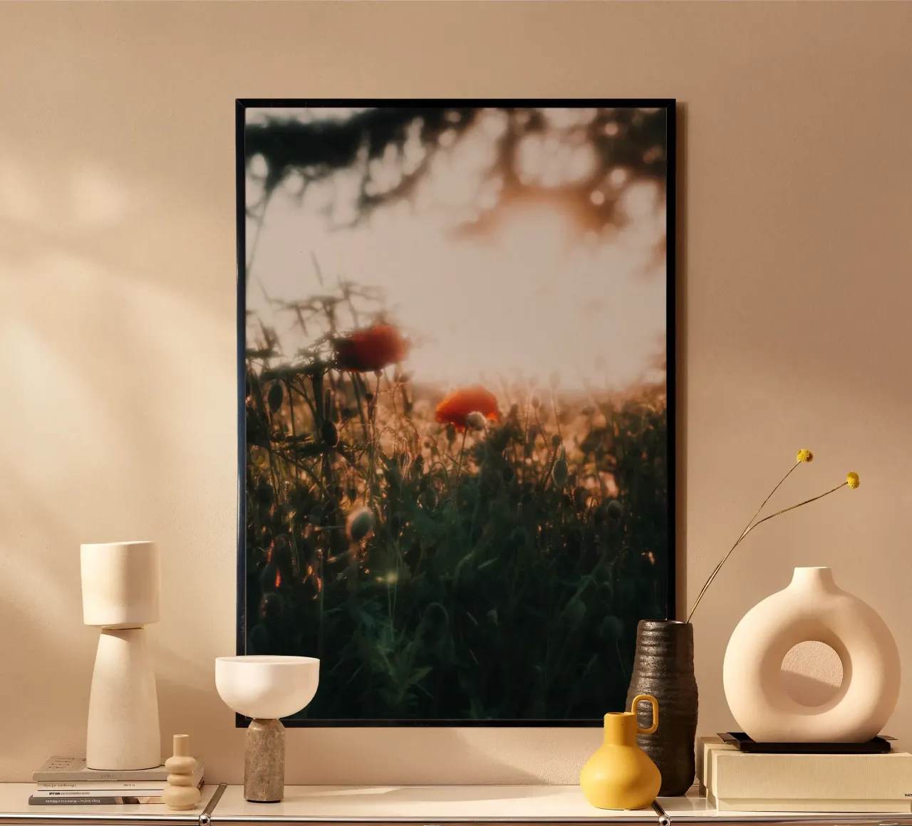 Tramonto estivo poster con telaio in plastica da Journey of Vanessa