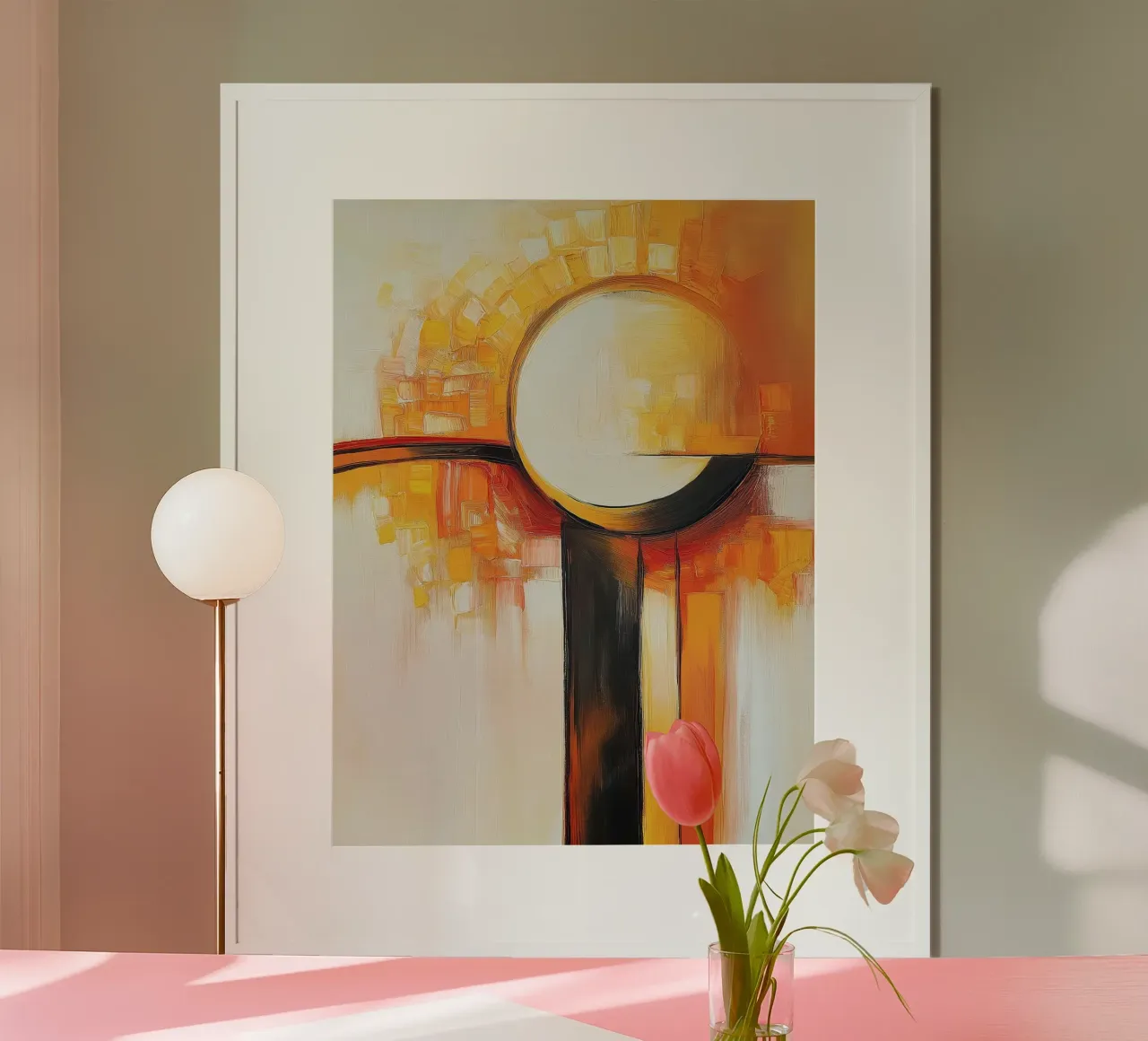Forme astratte in colori arancioni poster da Imagine