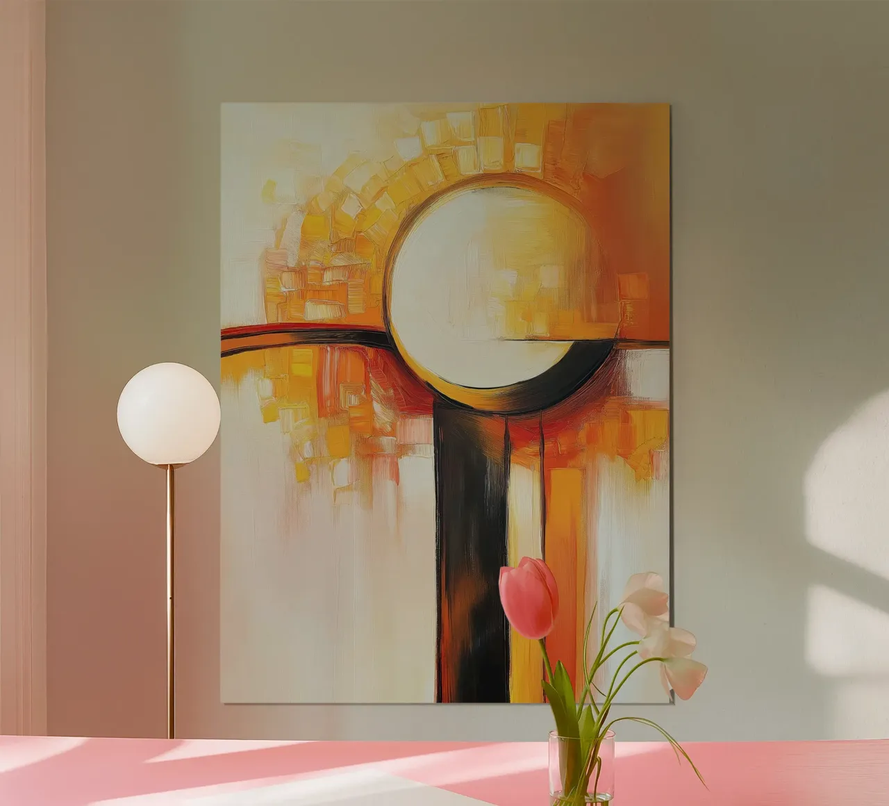 Forme astratte in colori arancioni poster da Imagine