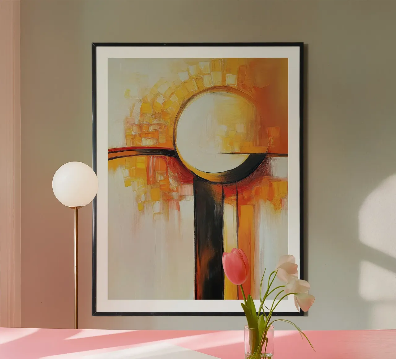 Forme astratte in colori arancioni poster da Imagine