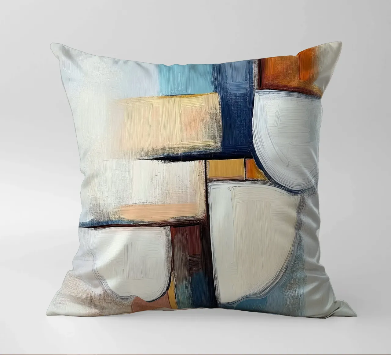 Forme astratte con blu e arancione cuscino da Imagine