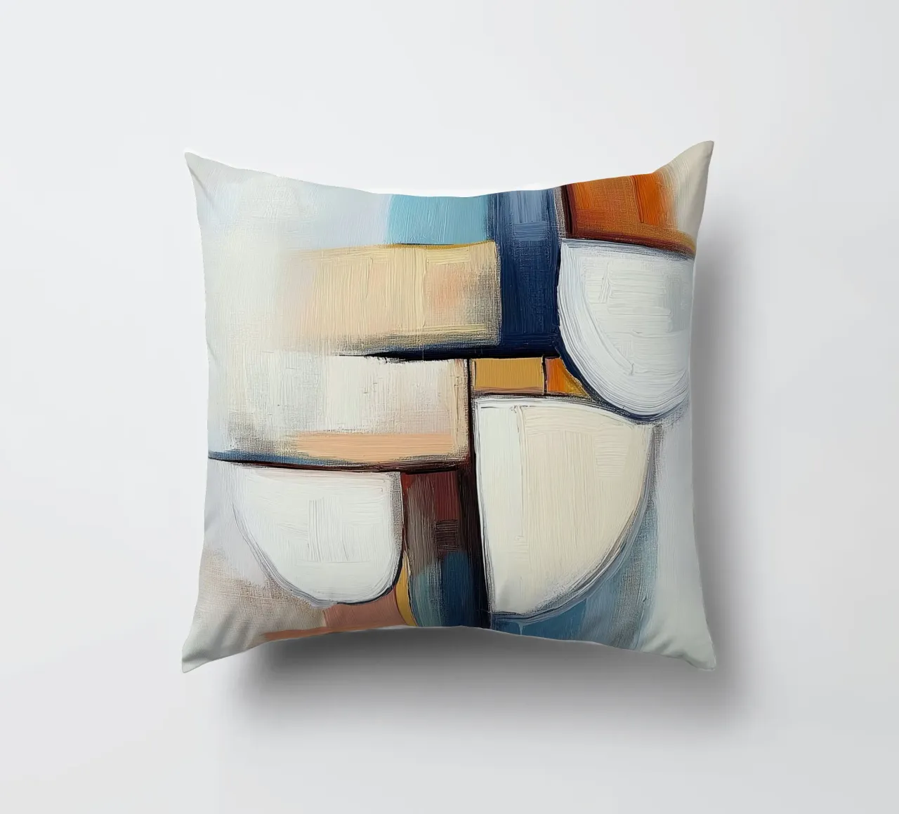 Forme astratte con blu e arancione cuscino da Imagine