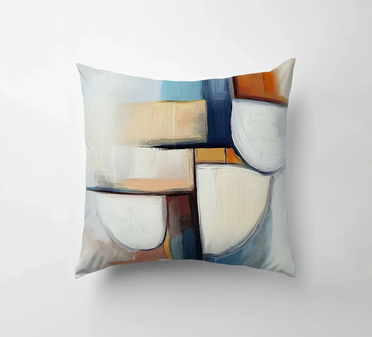 Forme astratte con blu e arancione cuscino da Imagine