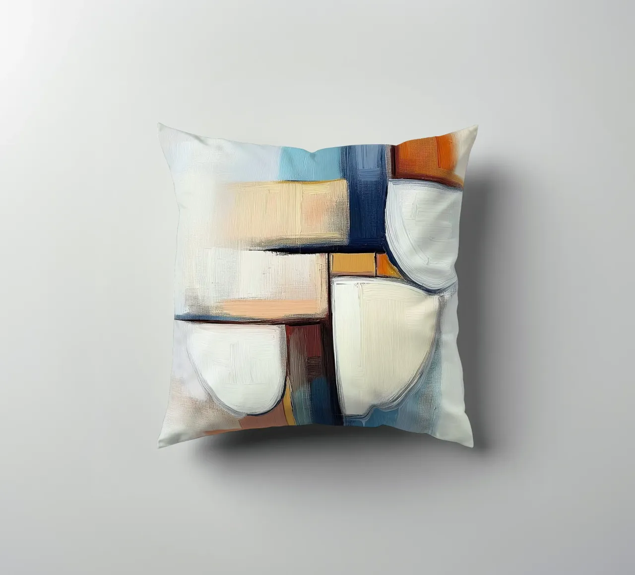 Forme astratte con blu e arancione cuscino da Imagine