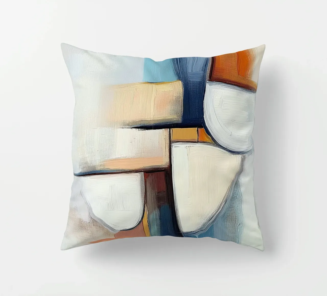 Forme astratte con blu e arancione cuscino da Imagine