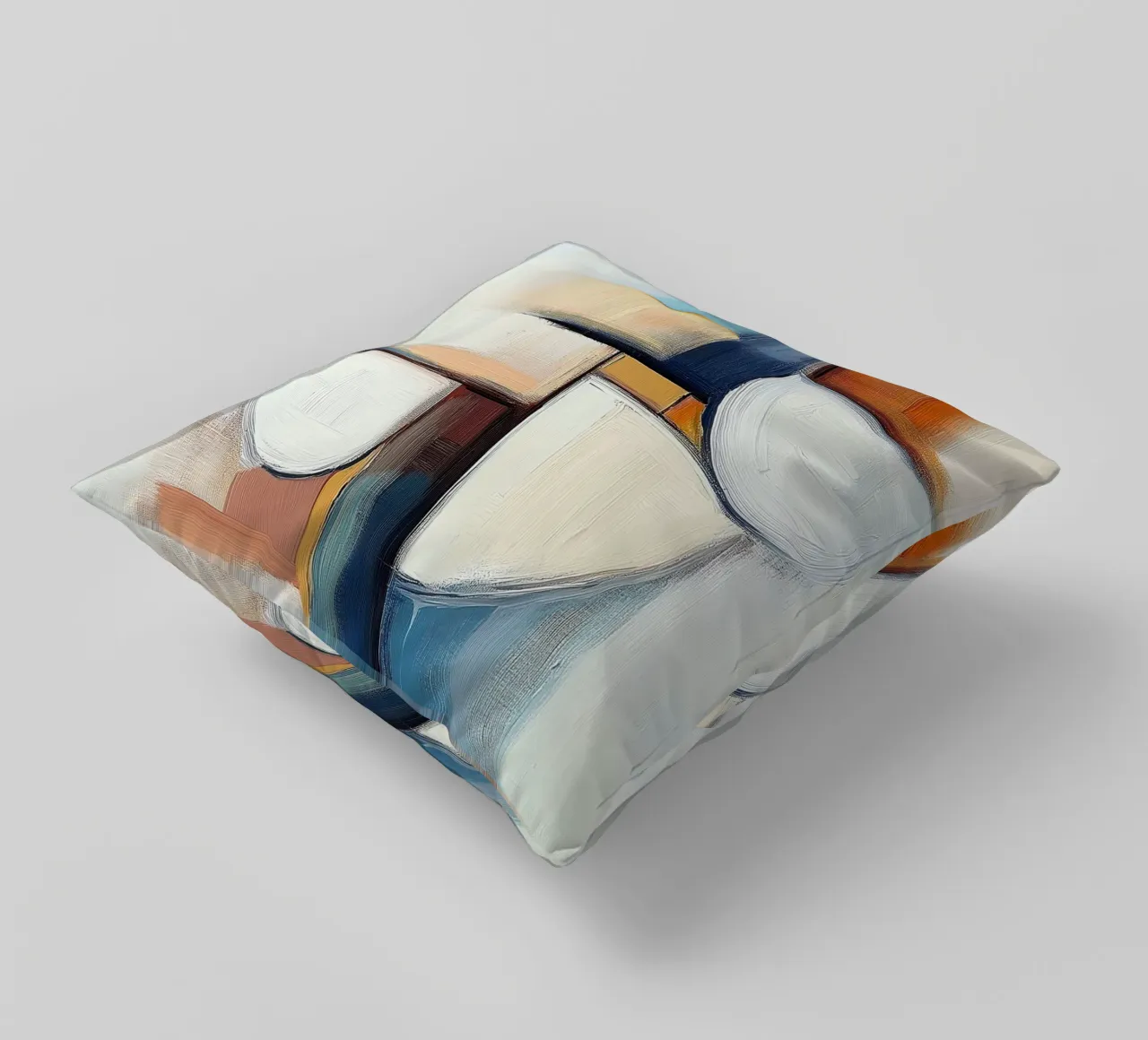 Forme astratte con blu e arancione cuscino da Imagine