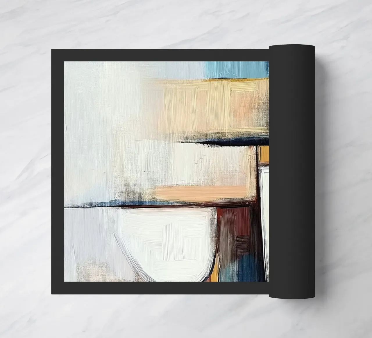 Forme astratte con blu e arancione zerbino da Imagine