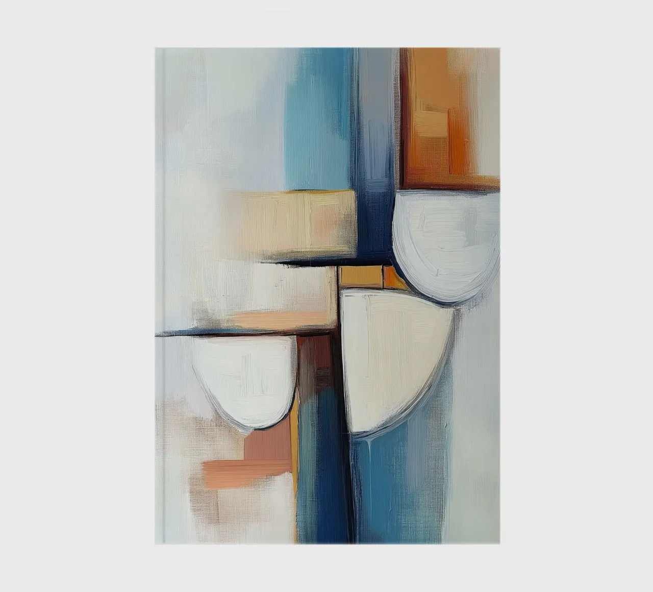Abstract shapes with blue and orange notebook by Imagine