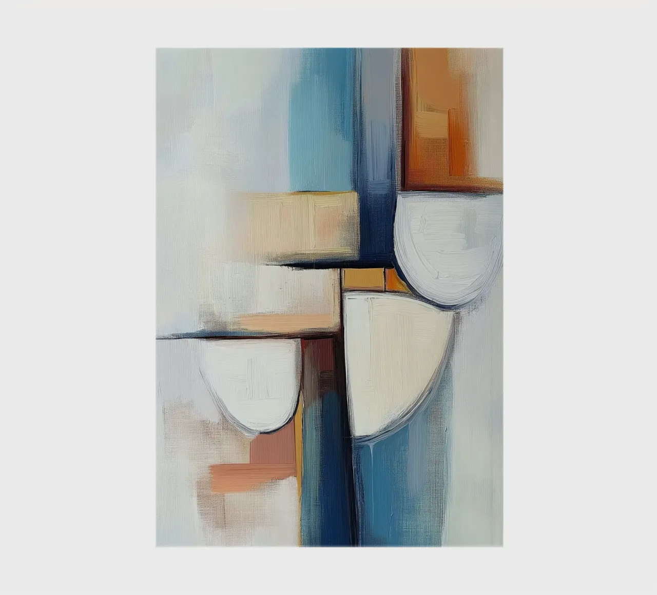 Abstract shapes with blue and orange notebook by Imagine