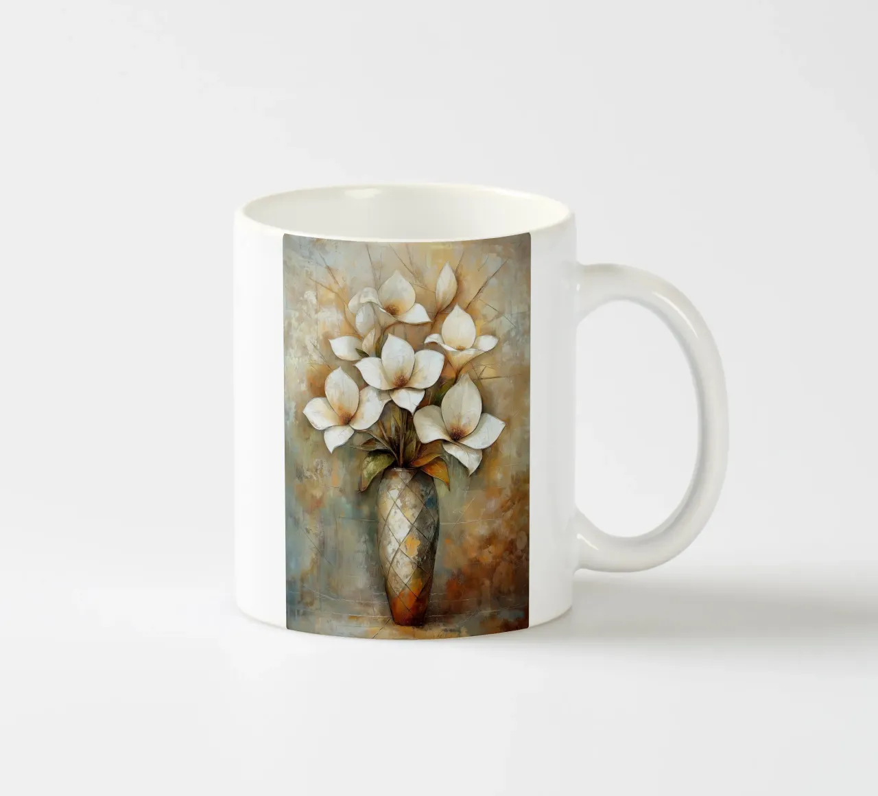 Fiori astratti in un vaso tazza in ceramica da Imagine