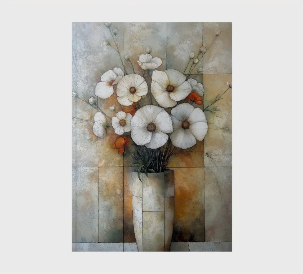 Abstract flowers in a vase notebook by Imagine