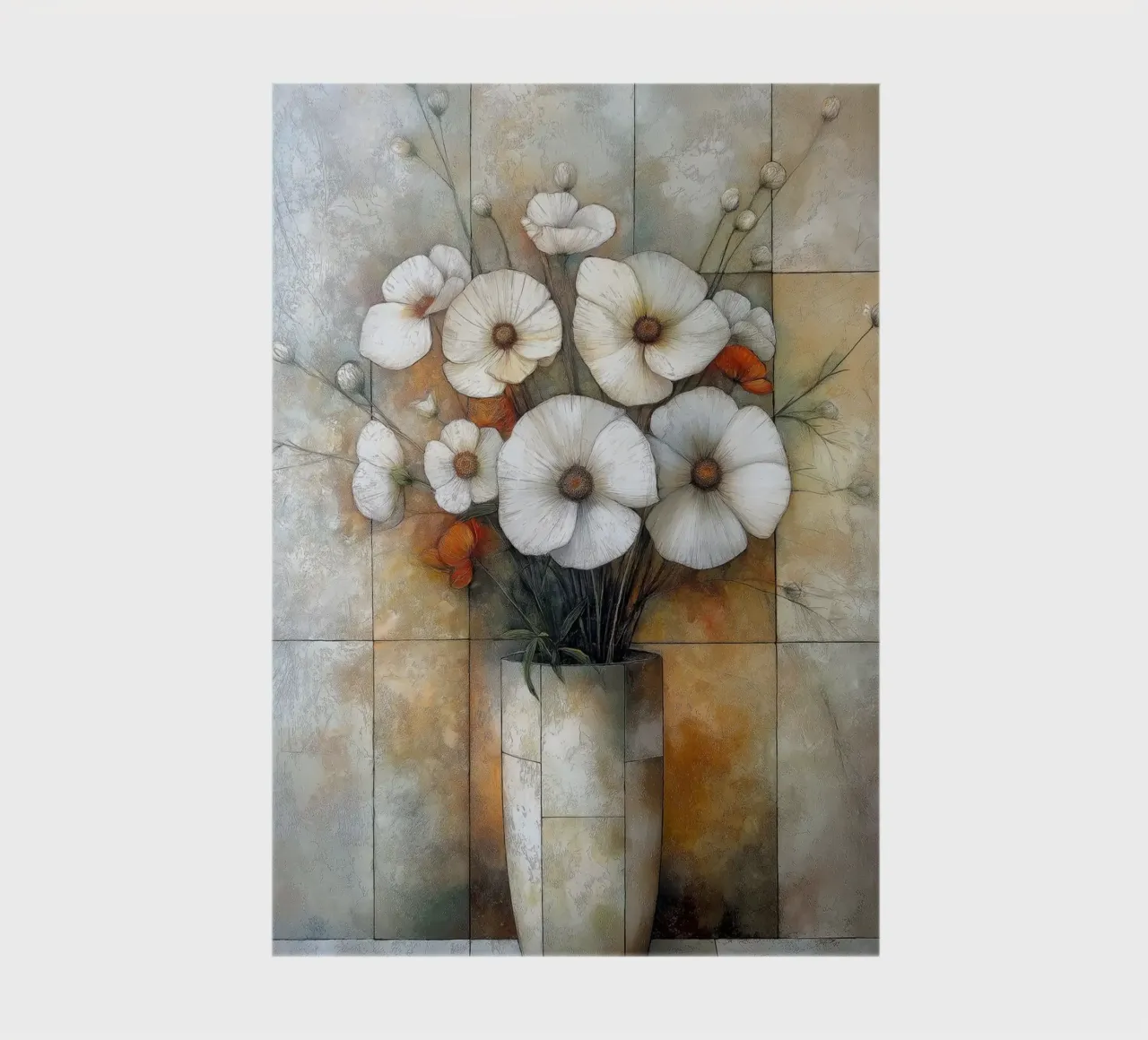 Abstract flowers in a vase notebook by Imagine