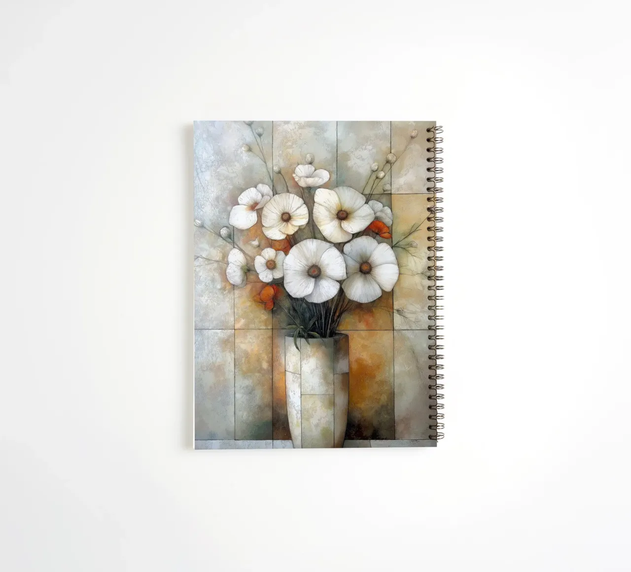 Abstract flowers in a vase spiral notebook by Imagine