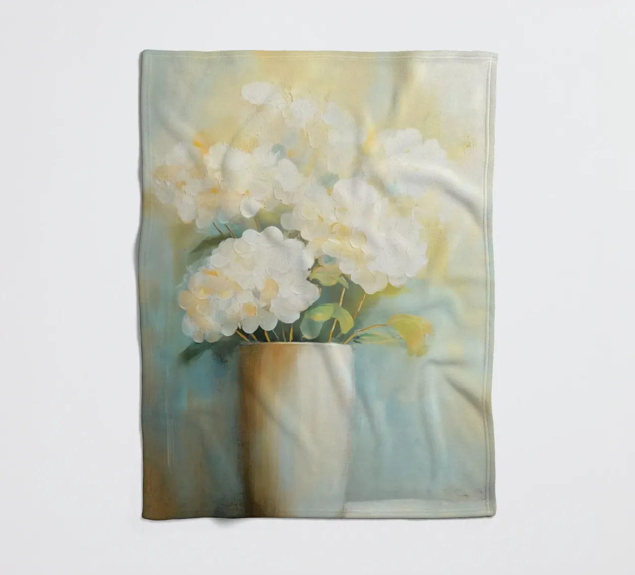Hydrangeas in a vase fleece blanket by Imagine