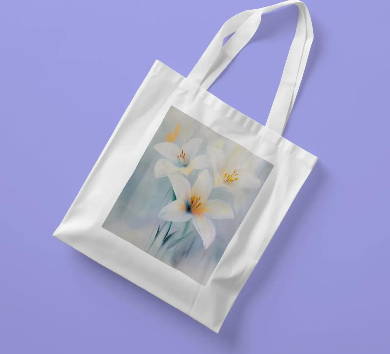 Fiori bianchi borsa in juta da Imagine