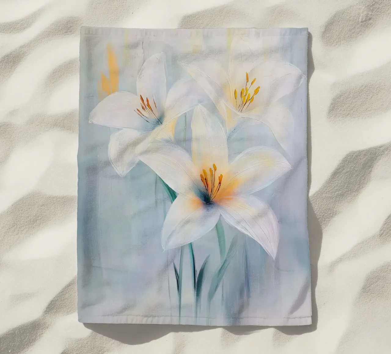 Fiori bianchi telo mare da Imagine