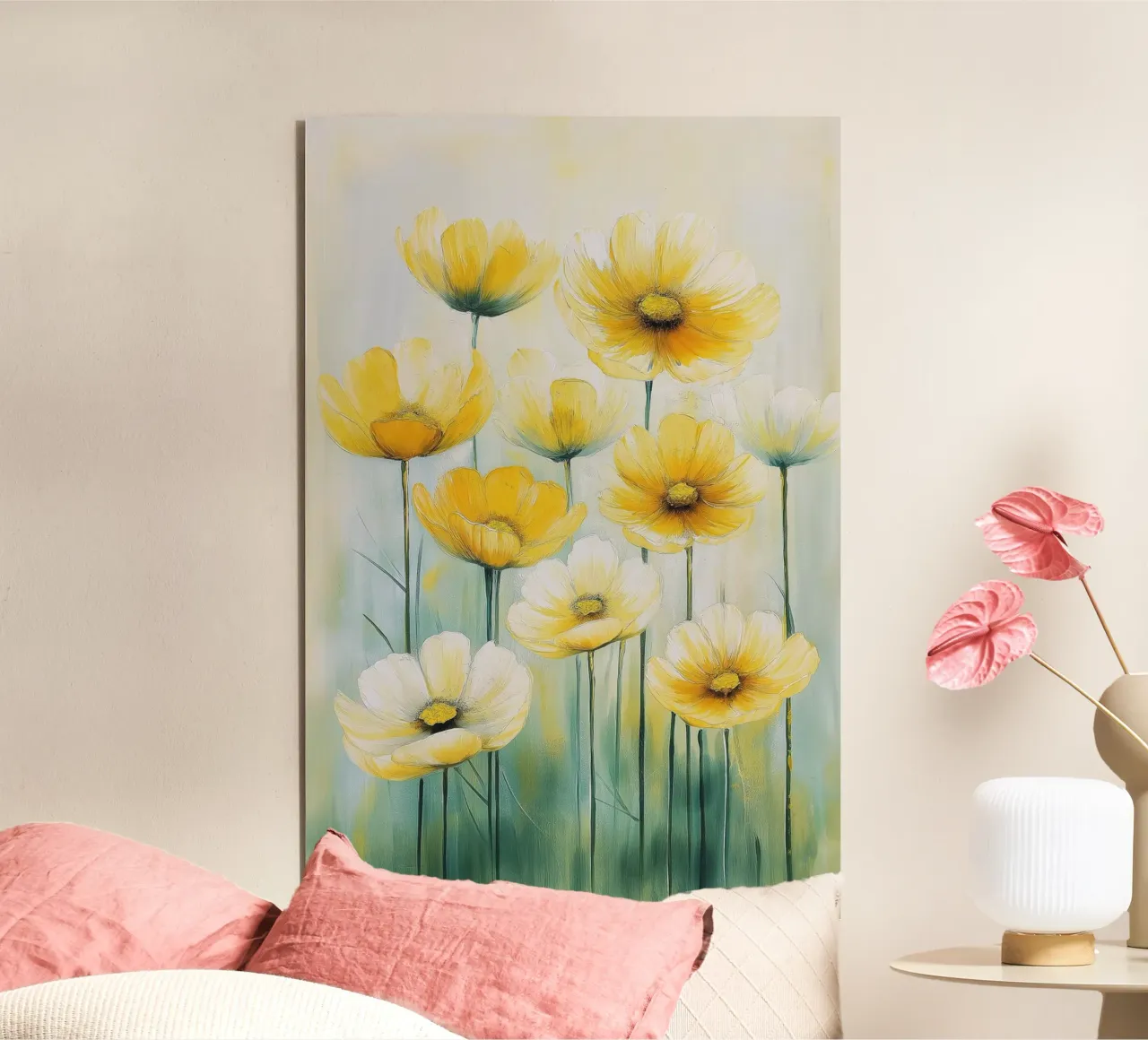 Fiori gialli alluminio dibond da Imagine
