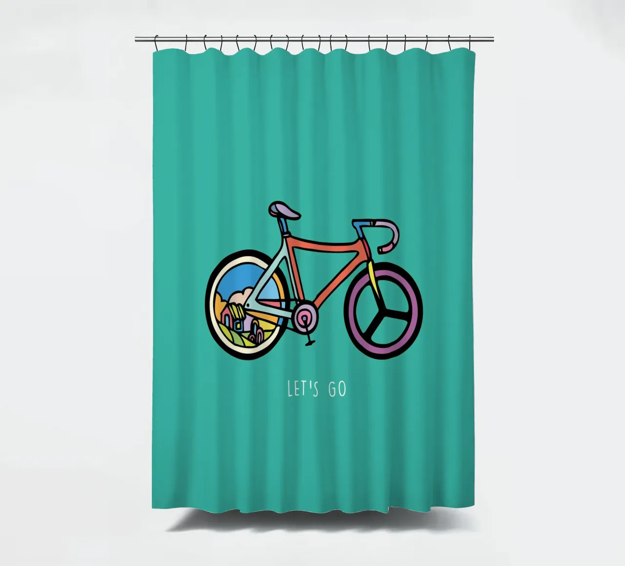 Let's Go shower curtain by Ninhol