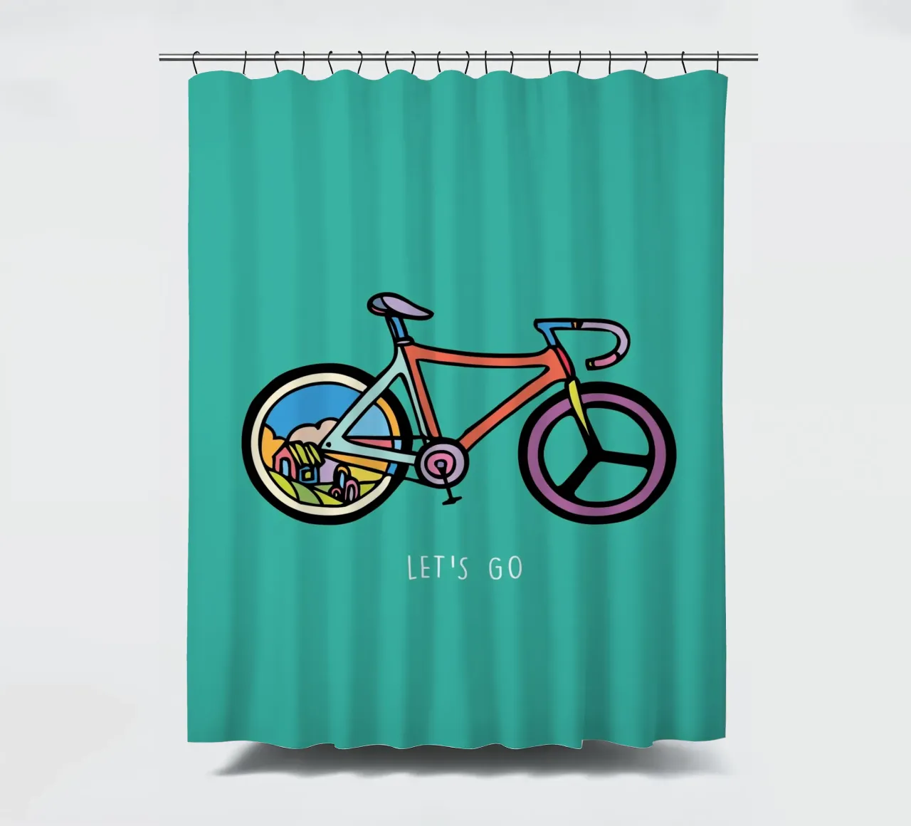 Let's Go shower curtain by Ninhol