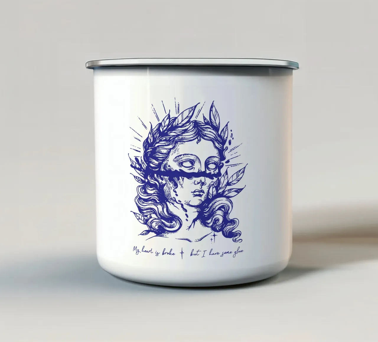 Il mio cuore è spezzato tazza in smalto da Gunawan Rb