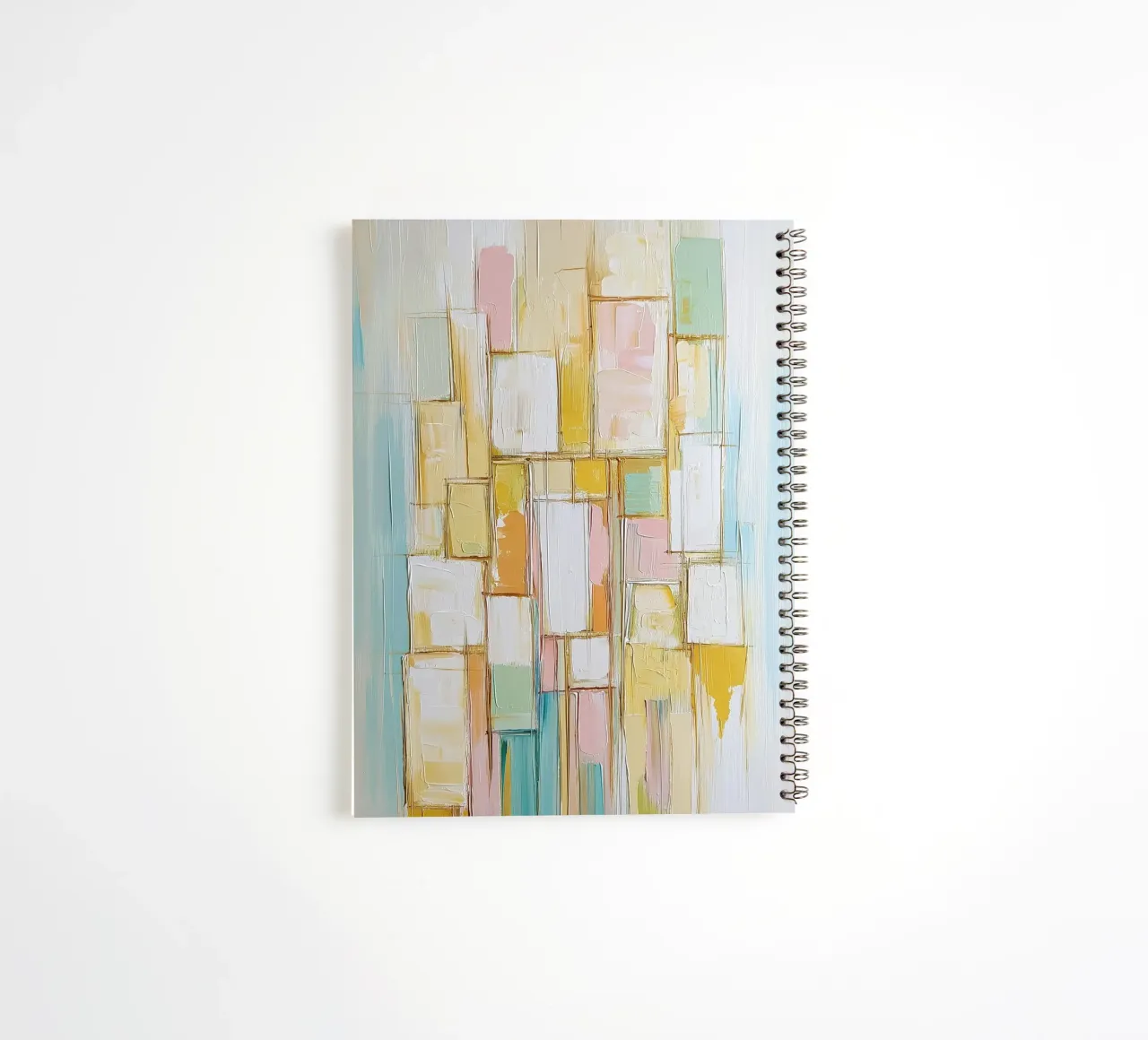 Abstract rectangles in pastel colours spiral notebook by Imagine