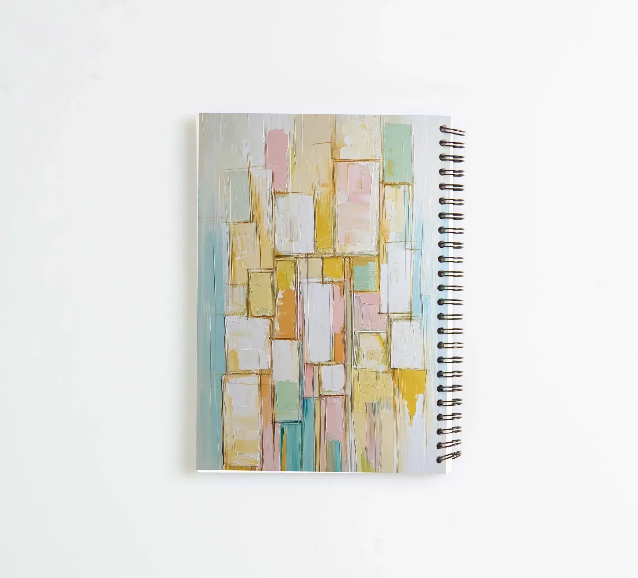 Abstract rectangles in pastel colours spiral notebook by Imagine
