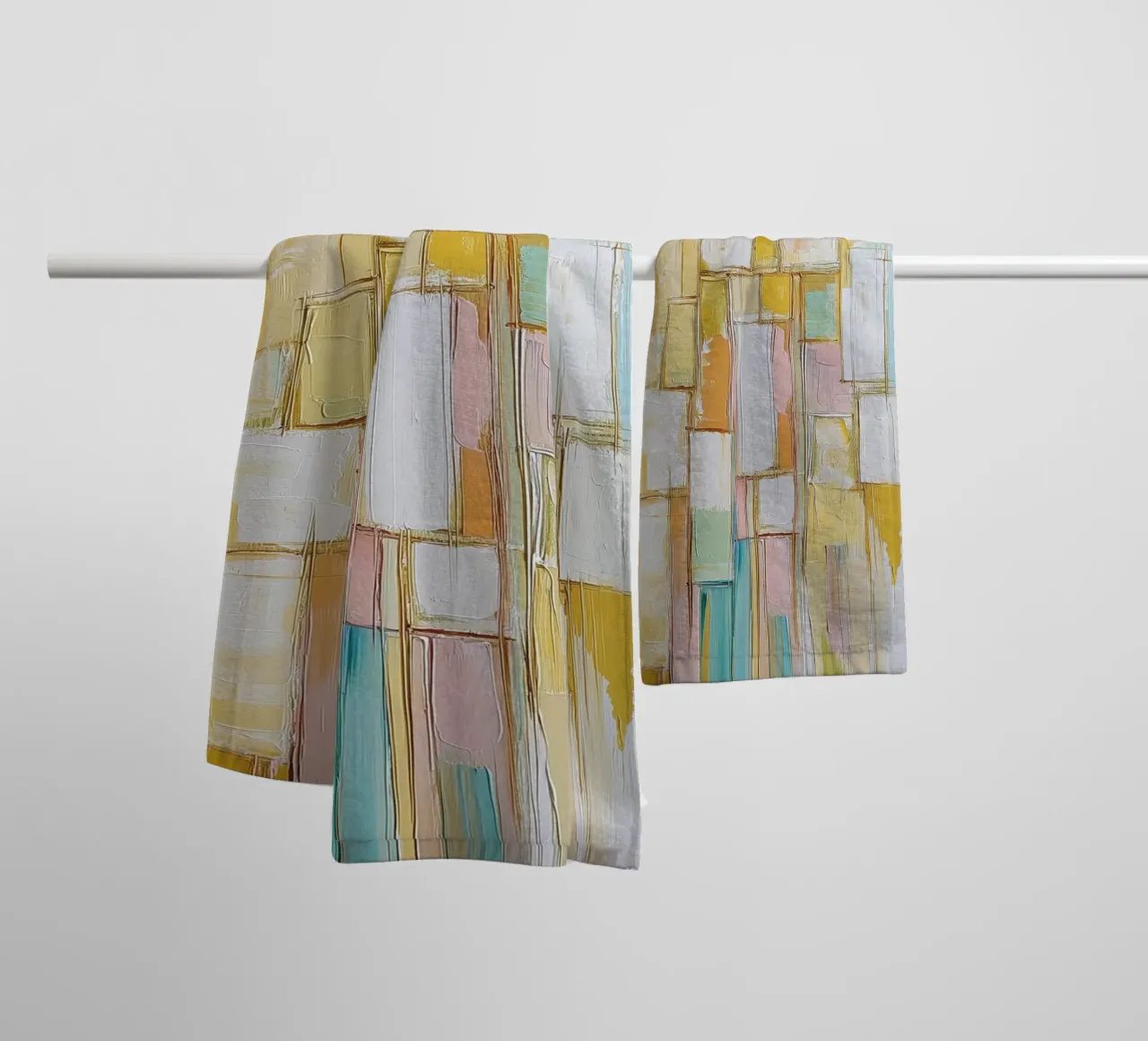 Abstract rectangles in pastel colours towel by Imagine
