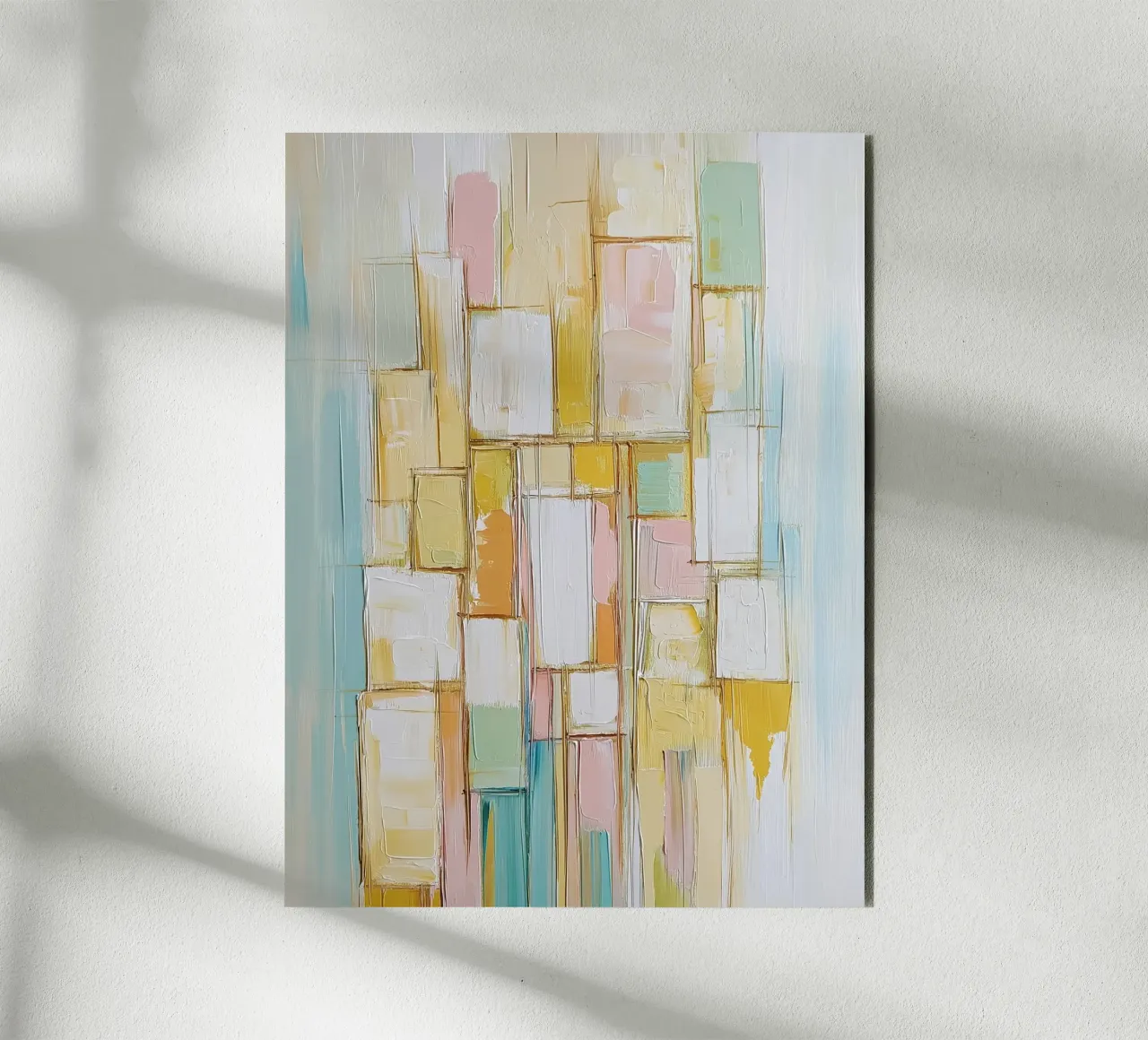 Rectángulos abstractos en colores pastel aluminio dibond de Imagine