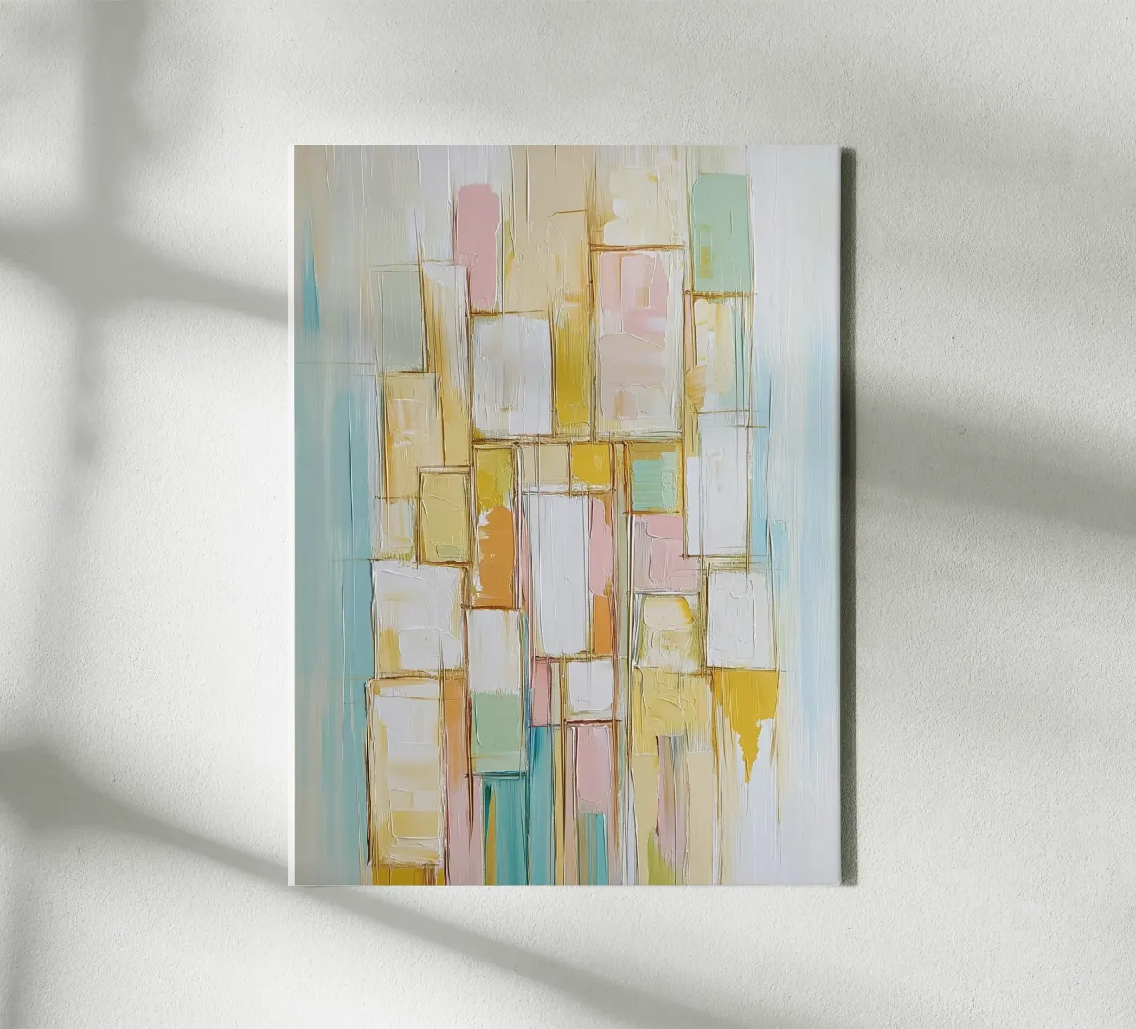 Abstract rectangles in pastel colours canvas by Imagine