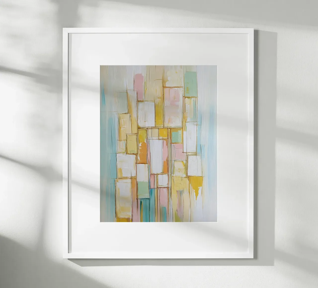 Abstract rectangles in pastel colours hahnemühle by Imagine