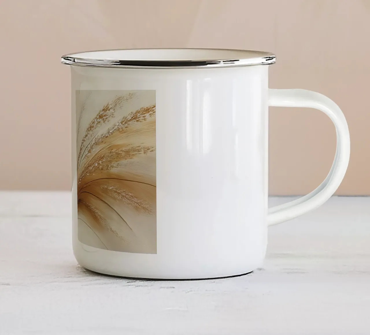 Fiori secchi in marrone tazza in smalto da Imagine
