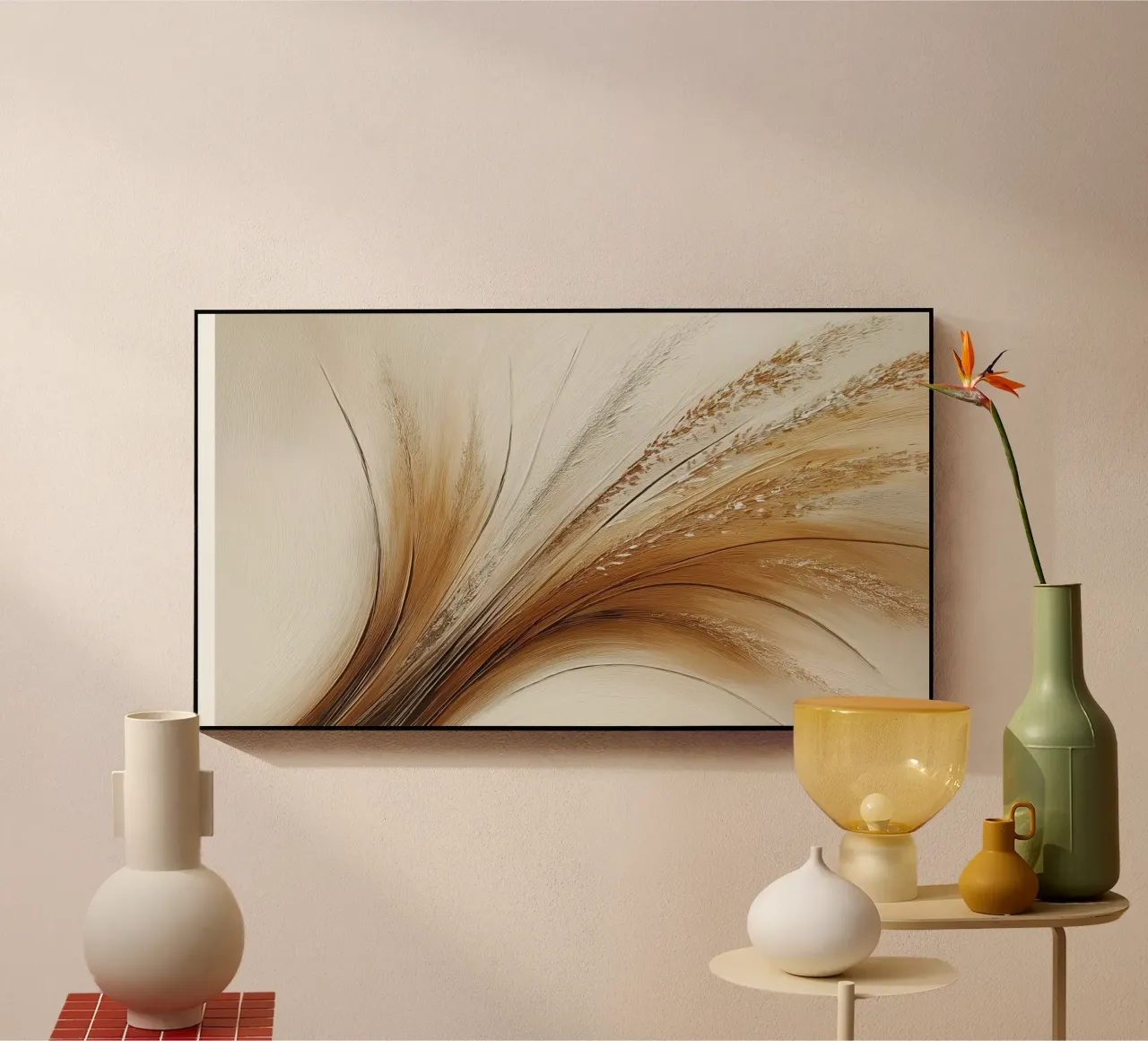 Fiori secchi in marrone plexiglass da Imagine