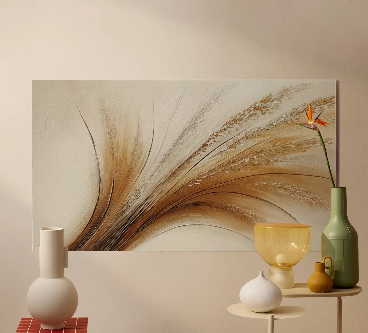 Fiori secchi in marrone plexiglass da Imagine