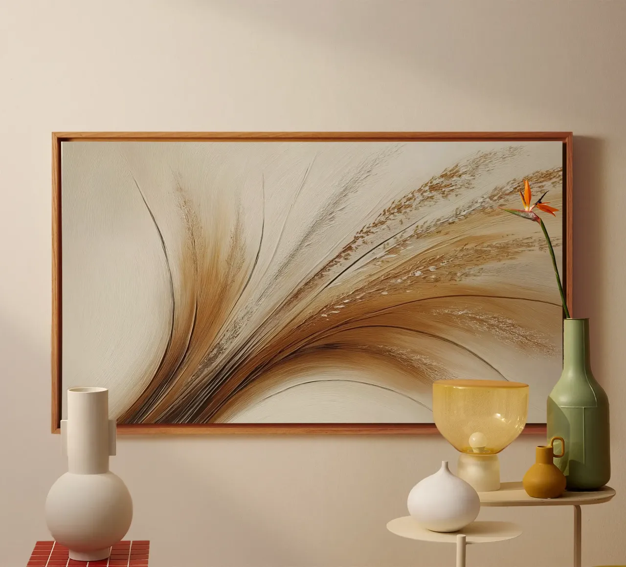 Fiori secchi in marrone tela da Imagine