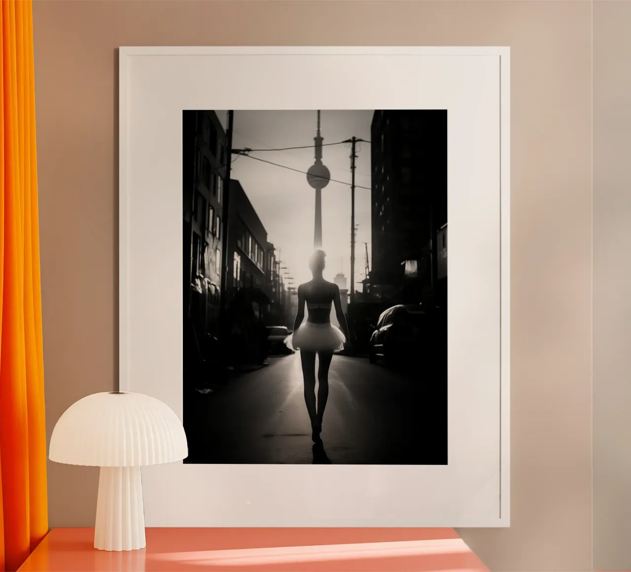 Il lago dei cigni a Berlino | Immagine in bianco e nero poster con telaio in alluminio da Autofocus