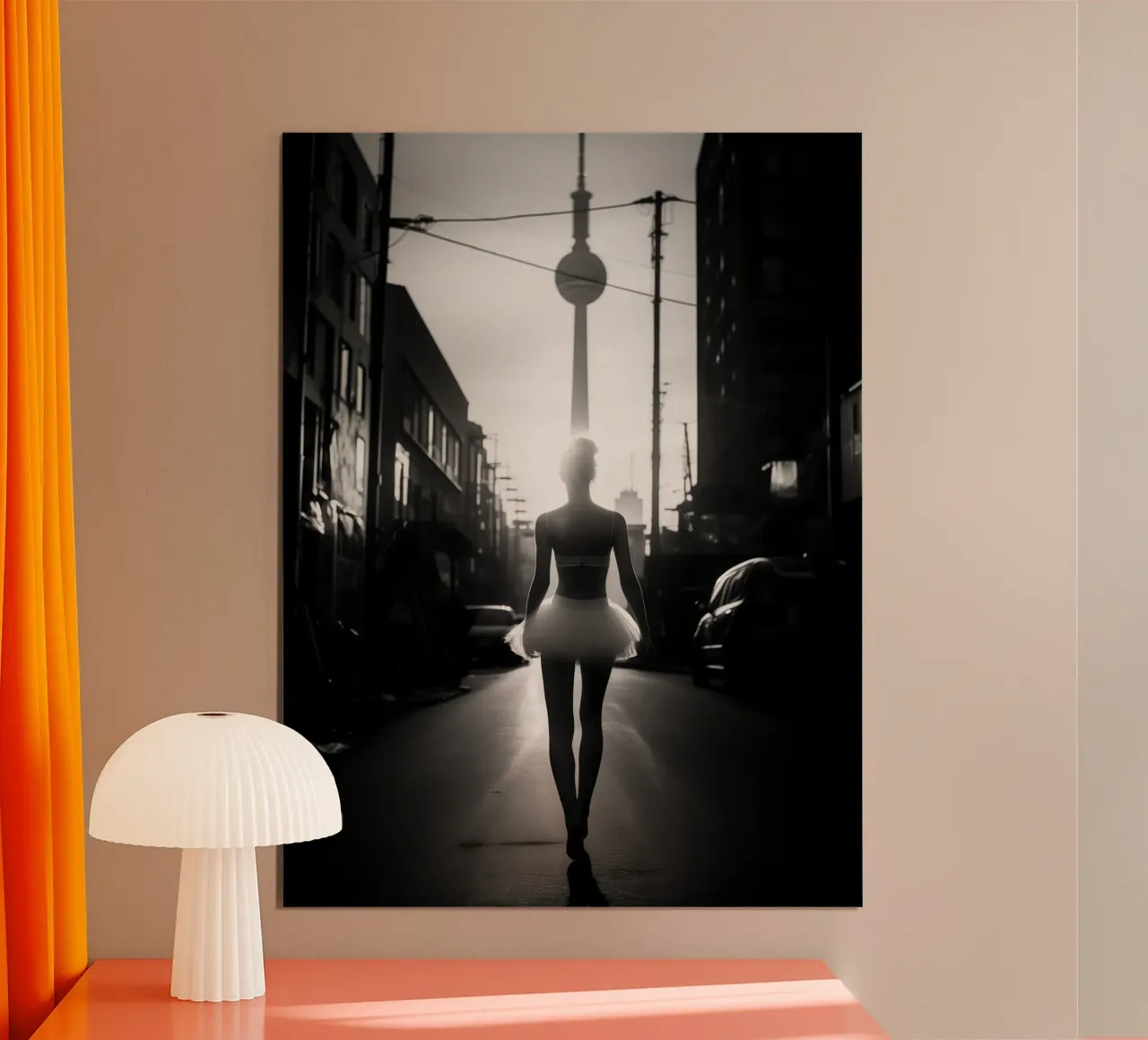 Il lago dei cigni a Berlino | Immagine in bianco e nero poster con telaio in alluminio da Autofocus