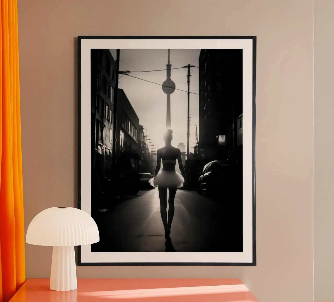 Il lago dei cigni a Berlino | Immagine in bianco e nero poster con telaio in alluminio da Autofocus